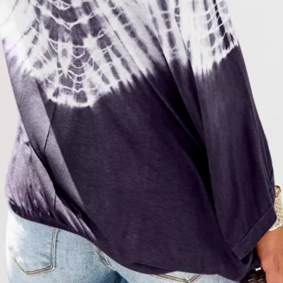 Beautiful Tie Dye Navy/White top - Picture 3 of 8